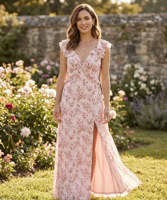 Francesca's Dresses & Skirts - Audrey Parks Francesca's Floral Maxi Dress M Pink Cottage Feminine Romantic NWT